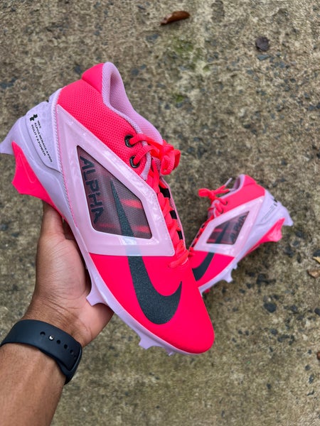 Nike Alpha Menace Pro 4 Mid Top Molded Cleats pink BCA size 11
