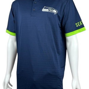 Seattle Seahawks Mens X-Large Pullover Blue Polo Golf Shirt NFL Team Apparel New
