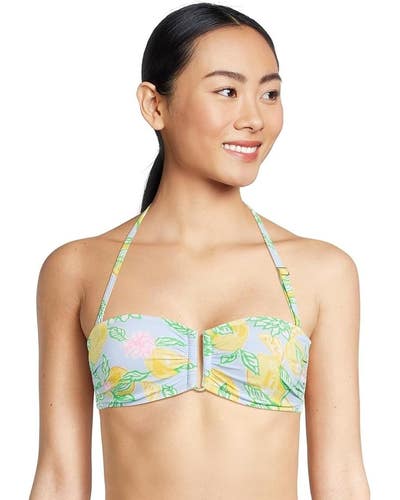Lilly Pulitzer Jessa Top Women's 8 Bluette Make Lemonade Stretch Swimwear TLW655