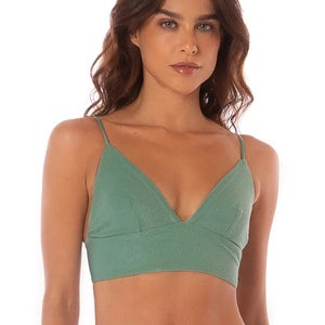 Maaji Shamrock Green Sublimity Bikini Top Womens S Green Stretch Swimwear TLW688