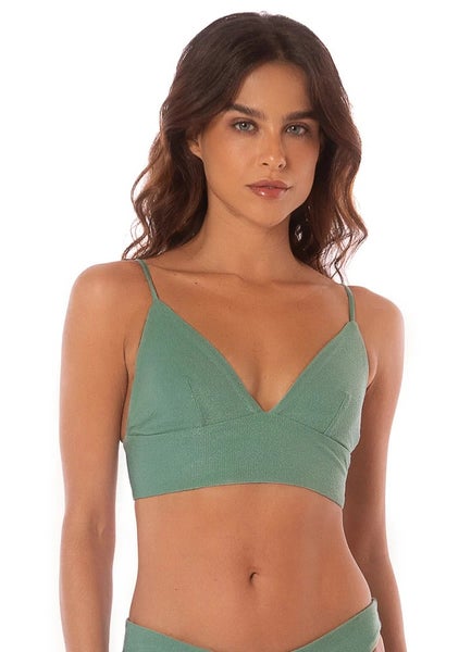 Maaji Shamrock Green Sublimity Bikini Top Womens S Green Stretch Swimwear TLW688