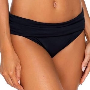 Sunsets Unforgettable Bikini Bottom Women's Small Black Stretch Swimwear TLW652