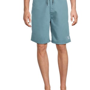 Hurley One Only 2.0 21 Boardshorts Mens 32 Noise Aqua Drawstring Swimwear TLW649