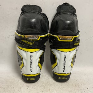 Used Bauer SUPREME 2S PRO Youth Shin Guards White/Black/Yellow 9" 11855-S000194884