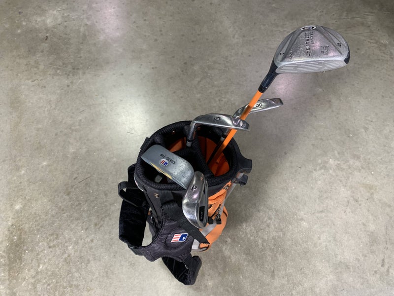 U.S. Kids Wt-20 Orange Club Set 3W 6 & 8 PW  Putter Ultralight 51"Junior RH +Bag