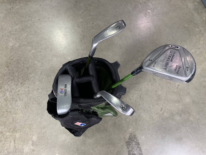 U.S. Kids UL-18 Green Club Set 3W 8i PW Putter Kid Power 57-39 Junior RH +Bag