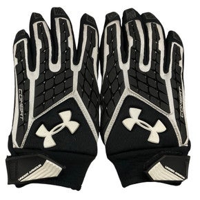 Used Under Armour FOOTBALL LINEMEN GLOVES FB Gloves Black MD 11859-S000027019