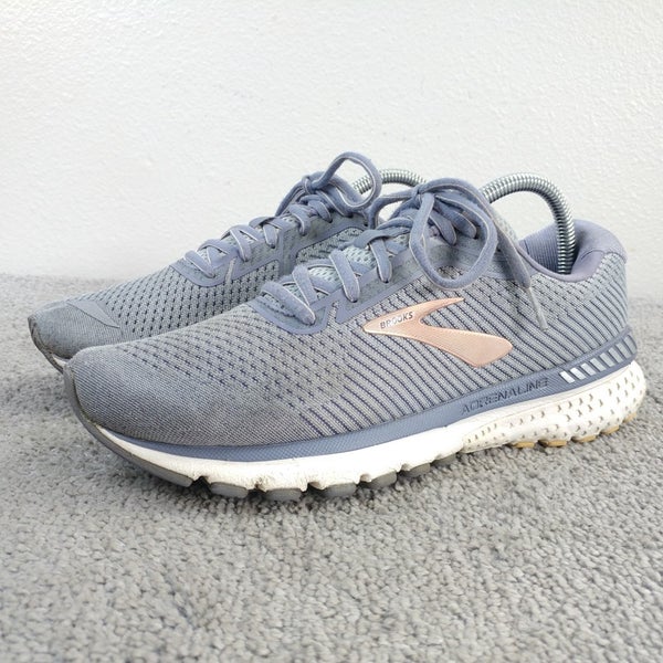 Brooks Adrenaline GTS 20 Womens 9.5 D Running Shoes Gray Lavender 1202961B073