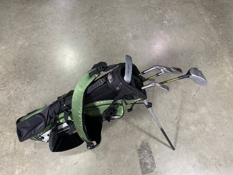 U.S. Kids UL-18 Green Club Set 3W 6 & 8 PW Putter Kid Power 57-39 Junior RH +Bag