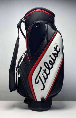 Titleist Staff Display Bag Black/Red/White 6-Way Divide Single Strap Golf Bag