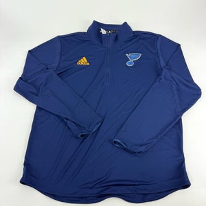 New Navy Adidas St. Louis Blues Quarter Zip | Senior Large | E268
