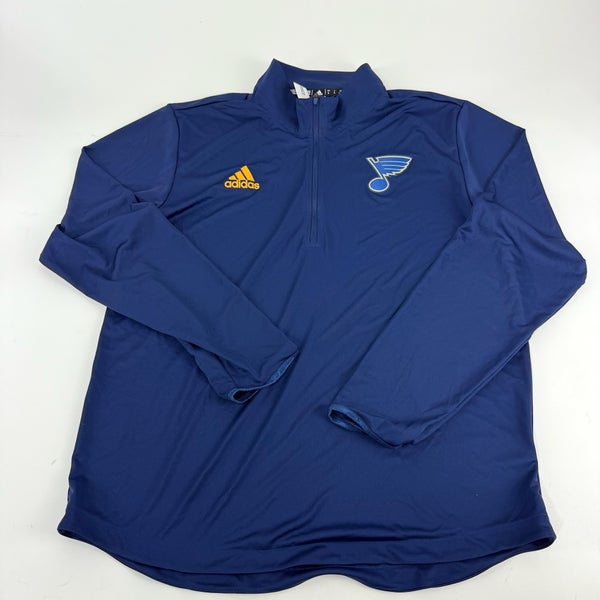 New Navy Adidas St. Louis Blues Quarter Zip | Senior Large | E268