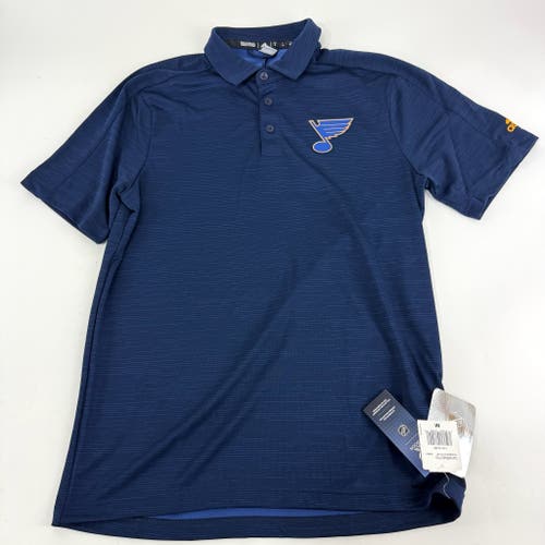 New Navy Adidas St. Louis Blues Polo | Senior M