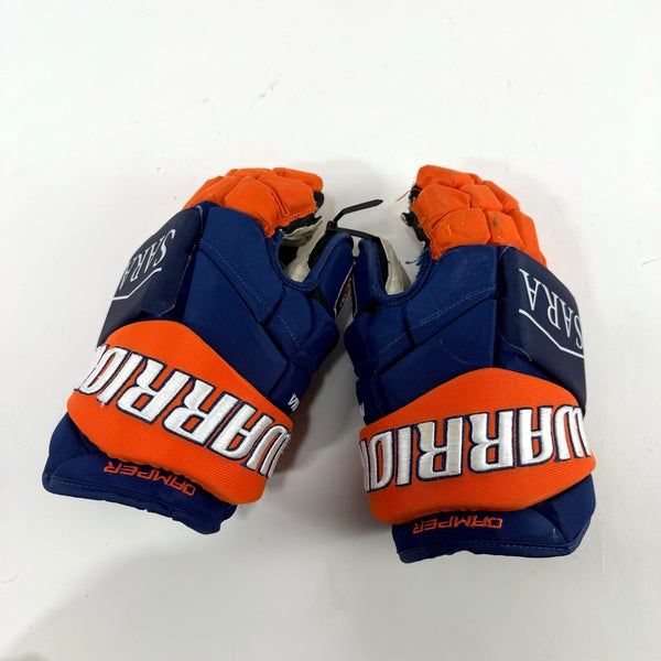 Used Blue and Orange Warrior Alpha Pro Gloves | 13" | Camper 11 | E314