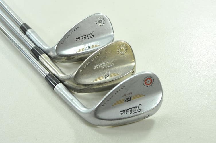 Titleist Vokey SM4 Tour Chrome 52*,56*,60* Wedge Set Right Steel # 206344