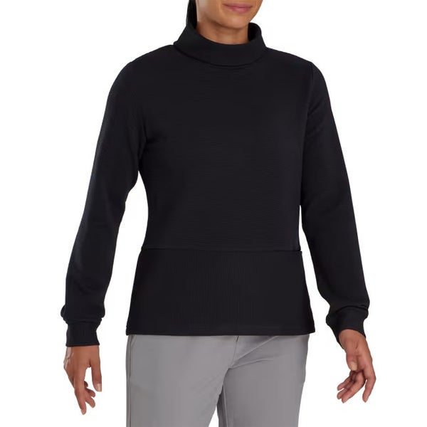 FootJoy Golf Womens Ottoman Ribbed Pullover Sweater Black Choose Size NEW!