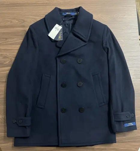 Polo Ralph Lauren Wool-Blend Twill Peacoat, Size M