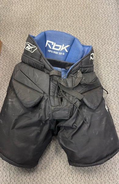 SR S Reebok HPG hockey pant goal Used Small Black Senior Hockey Goalie Pants adult