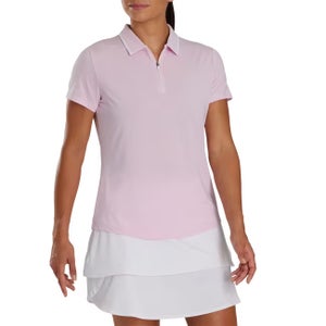 FootJoy Golf Womens Short Sleeve Quarter Zip Polo Color: PINK Medium M NEW