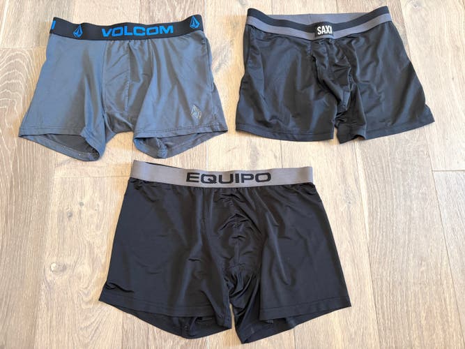 Lot of 3 - Men’s Boxer Briefs - Medium (Saxx/Volcom/Equipio)