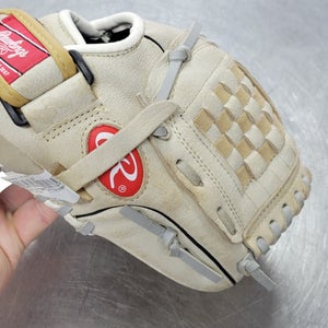 Used Rawlings H100BC BB/SB Glove RH Throw White 10" 11497-S000153846