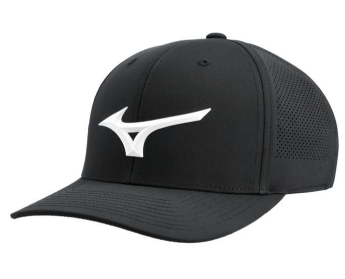 Mizuno Tour Vent FlexFit 110 Snapback Golf Hat Cap One Size Black NEW
