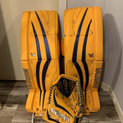 Vaughn Velocity V6 Pro Stock Goalie Full Set – Senior 35"(Regular) (READ DESCRIPTION)