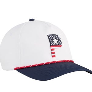 Puma Pars and Stripes 5 Panel Rope USA Golf Hat White/Blue/Red One Size NEW