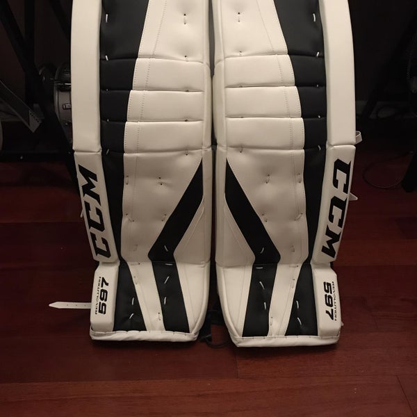 New Senior 34" CCM Revolution 597 Goalie Leg Pads | Never Used | ECO Toe Ties (READ DESCRIPTION)