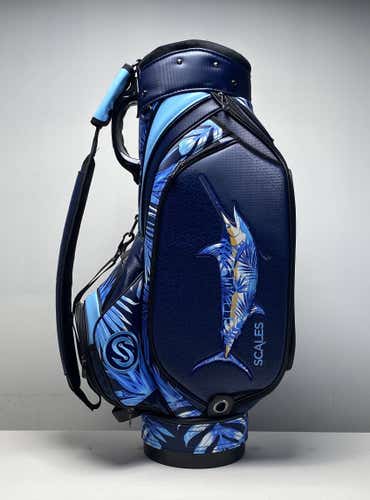 Scales Tropical Marlin Cart Bag Blue 6-Way Divide Single Strap Golf Bag NEW