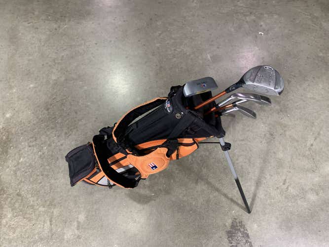 U.S. Kids UL-24 Orange Club Set 3W 6 & 8 PW Putter KidPower 51-35 Junior RH +Bag