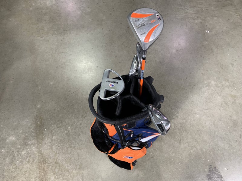 U.S. Kids WT-20 Orange Club Set Driver 6 & 8 PW Putter Ultralight 51" JR LH +Bag