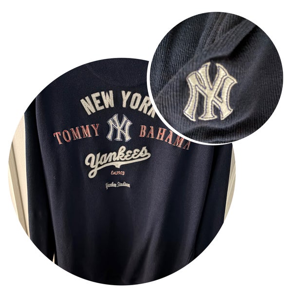 $188 Gorgeous and Retired TOMMY BAHAMA / NY YANKEES EMBROIDERED L/S FULL-ZIP MEN’S (LARGE) SWEATER!