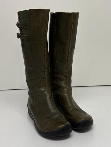 KEEN Bern Baby Bern Tall Green Leather Side Zip Boots US 9.5 EU 40 EXCELLENT