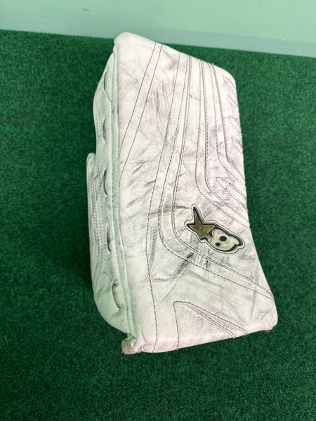 White Junior Brian's OPTIK 9.0 Goalie Blocker Regular (Used)