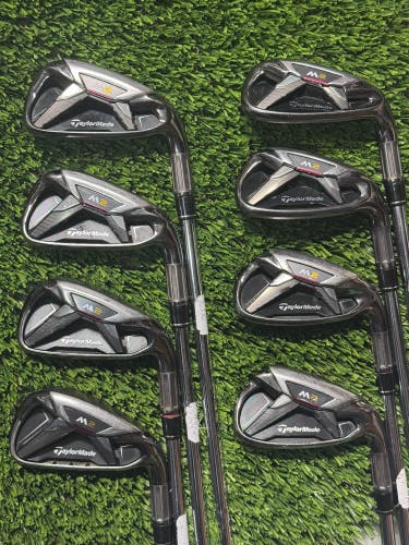 Right Handed TAYLORMADE 2016 M2 8 Piece IRON SET 4-PW,AW STEEL STIFF Flex