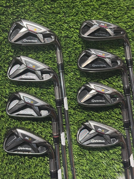 Right Handed TAYLORMADE 2016 M2 8 Piece IRON SET 4-PW,AW STEEL STIFF Flex