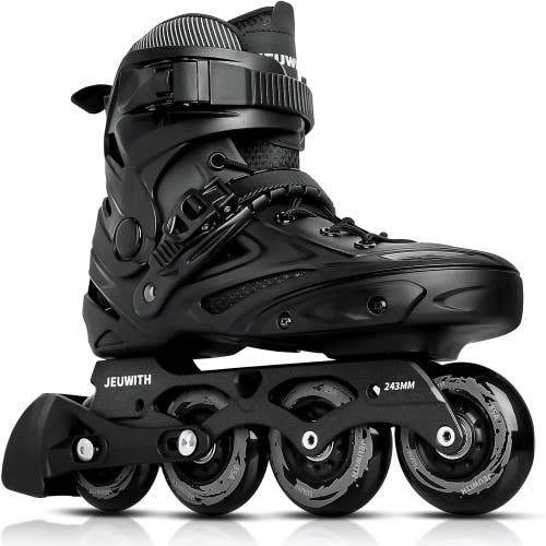JEUWITH Inline Skates for Women Men Black Size Mens 9.5 Womens 10.5
