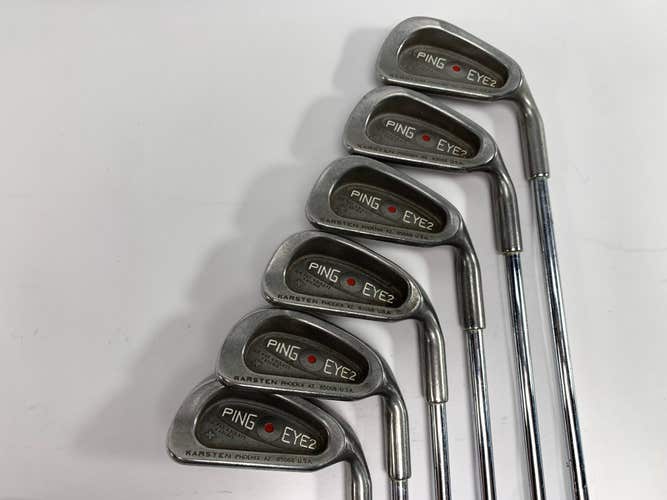 Ping Eye 2 + Iron Set 3-8 Red Dot 1* Flat Karsten ZZ-Lite Stiff Steel Mens RH