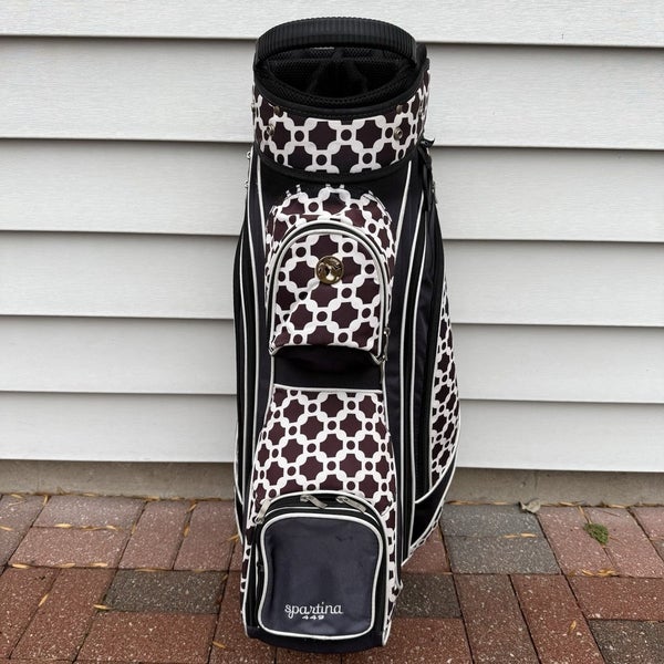 Spartina 449 Golf Bag Designer 14 Way Cart Bag Black White