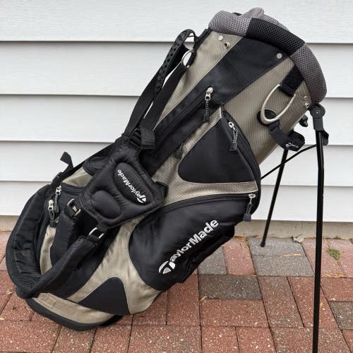 Taylormade Stand Carry Dual Straps Golf Bag Black Tan 7 Way Dividers