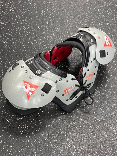 Used Riddell XFORCE FB Shoulder Pads Grey XXS 11849-S000032701