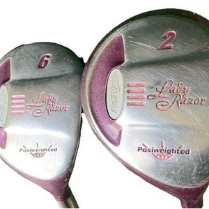 Lady Razor Fairway Wood Set 2w, 6w RH Acer Ladies Graphite Good Arthritis Grips