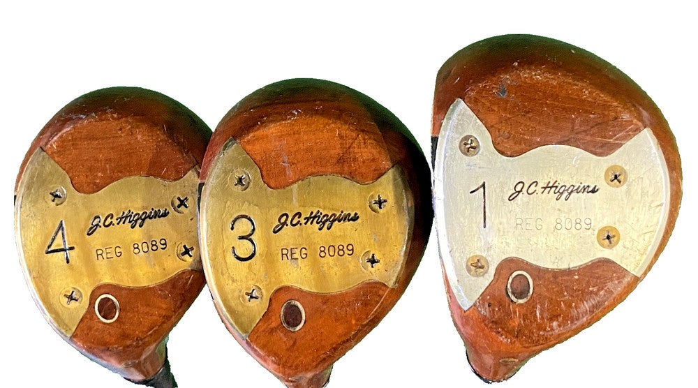 Left-Handed Persimmon Wood Set JC Higgins 8089 1w,3w,4w LH Magna Power Steel HCs