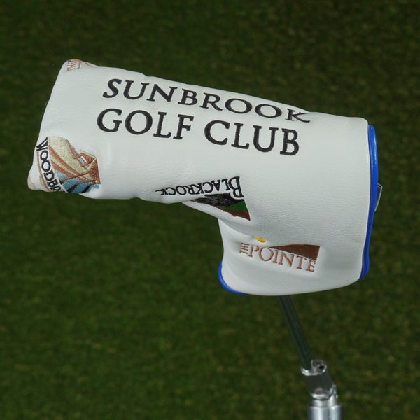 PRG GOLF SUNBROOK GOLF CLUB BLADE PUTTER HEADCOVER WHITE / BLACK / BLUE ~ LOOK!!