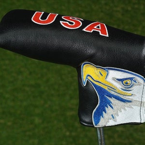 PINMEI USA BLADE PUTTER HEADCOVER MAGNETIC BALD EAGLE BLACK / RED / WHITE / BLUE
