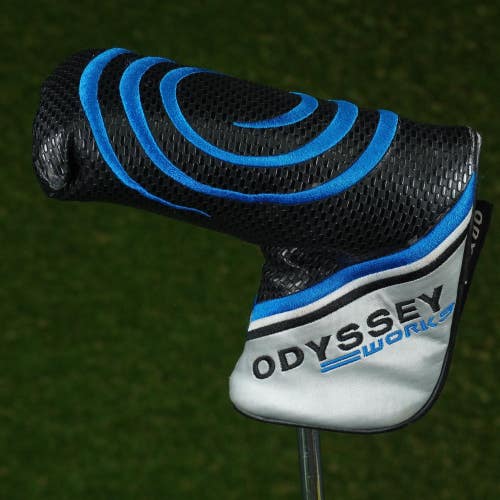 ODYSSEY WORKS BLADE PUTTER HEADCOVER MAGNETIC BLACK / BLUE / SILVER ~ LOOK!!