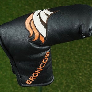 NFL BRONCOS BLADE PUTTER HEADCOVER BLACK / ORANGE / WHITE ~ LOOK!!