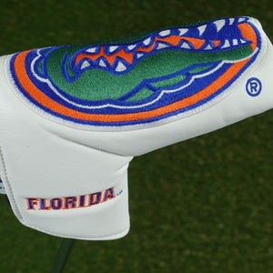 PRG GOLF FLORIDA GATORS BLADE PUTTER HEADCOVER UNIVERSITY OF FLORIDA WHITE