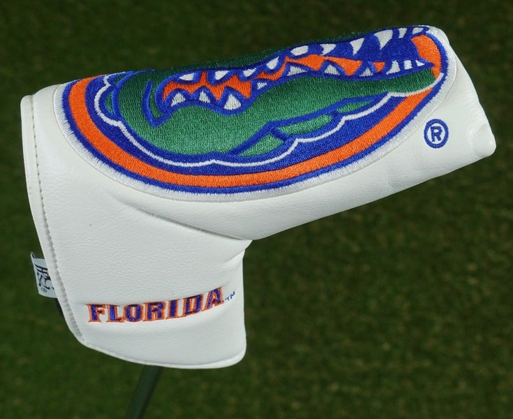 PRG GOLF FLORIDA GATORS BLADE PUTTER HEADCOVER UNIVERSITY OF FLORIDA WHITE